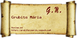 Grubits Mária névjegykártya
